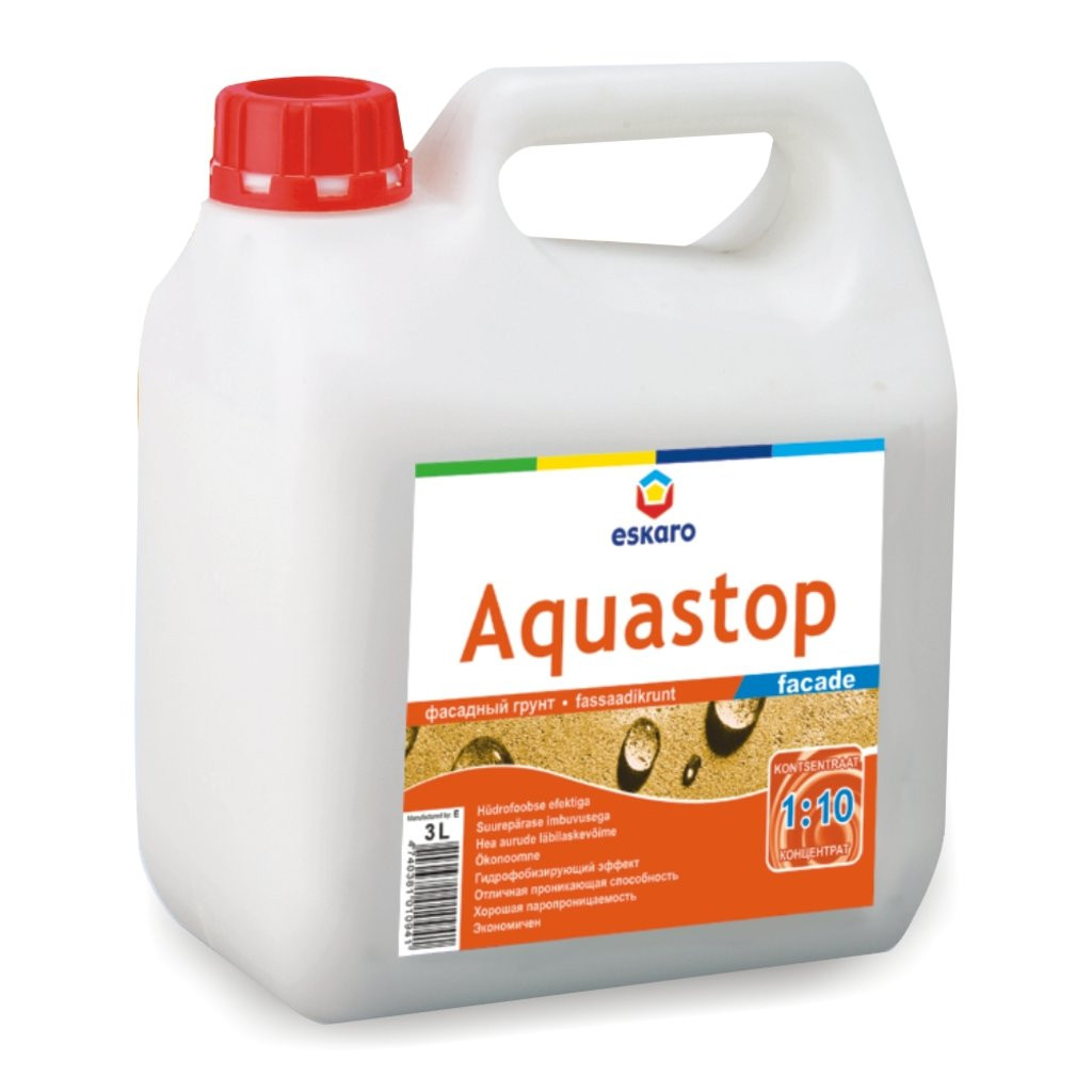 Грунтовка-концентрат Eskaro Aquastop Expert 1:12 перед шпаклеванием и покраской 3л Грунтовка-концентрат Eskaro Aquastop Expert 1:12 перед шпаклеванием и покраской 3л