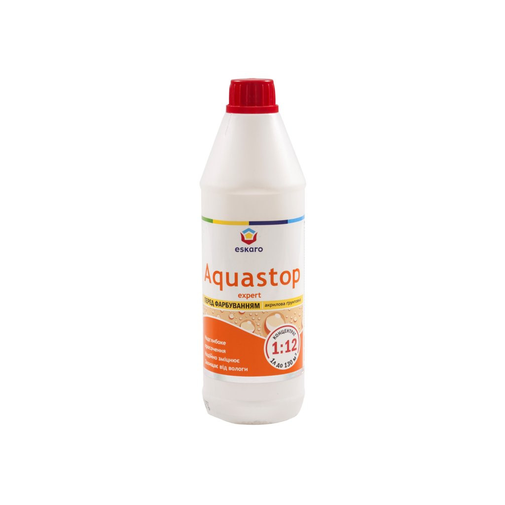 Грунтовка-концентрат Eskaro Aquastop Expert 1:12 перед шпаклеванием и покраской 1 л Грунтовка-концентрат Eskaro Aquastop Expert 1:12 перед шпаклеванием и покраской 1 л