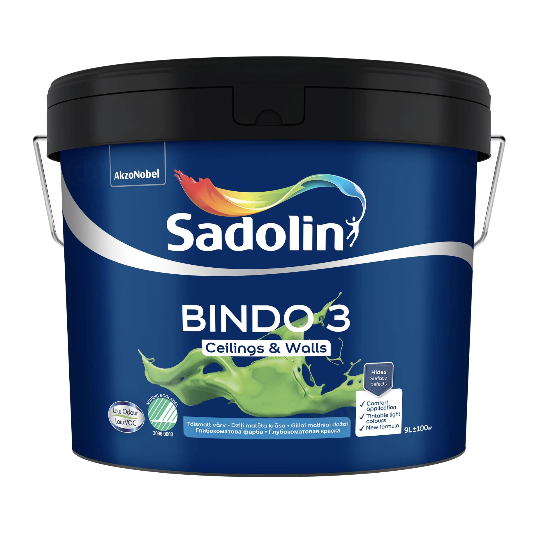 Эмульсионная краска Sadolin Bindo 3 для стен и потолка, белая, BW