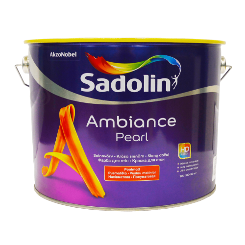 Акриловая краска Sadolin Ambiance Pearl для стен и потолка, белая, BW