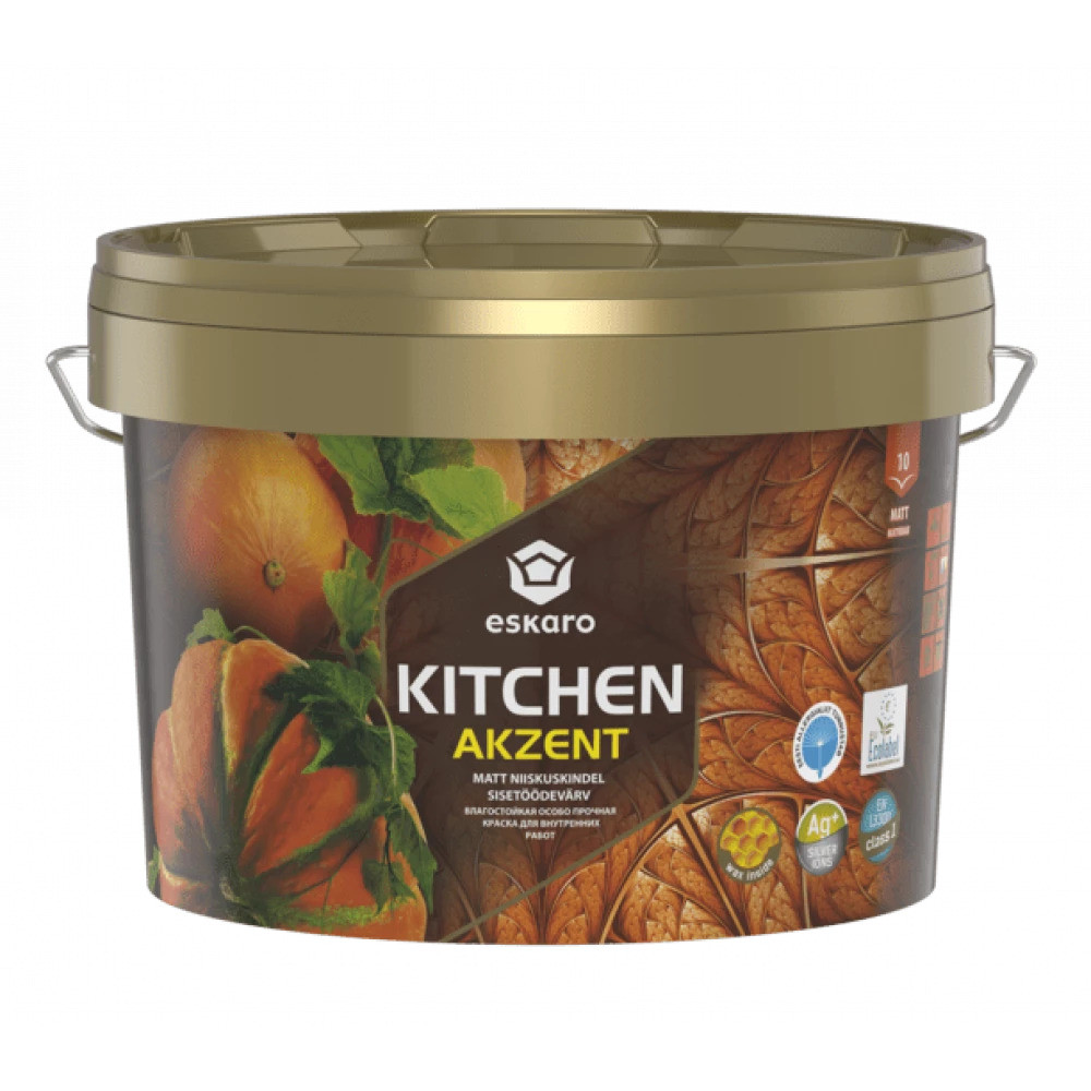 Краска акриловая Eskaro Akzent Kitchen шелковистый мат база TR
