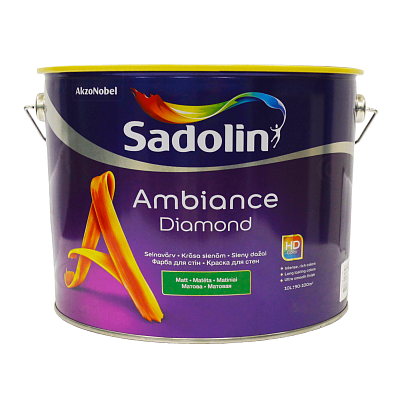 Акриловая краска Sadolin Ambiance Diamond для стен и потолка, белая, BW
