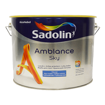 Латексная краска Sadolin Ambiance Sky для потолка, белая