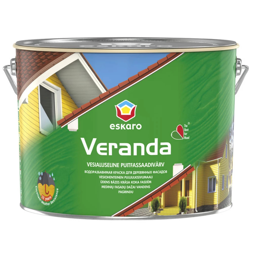 Масляная краска Eskaro Veranda для окрашивания наружных деревянных поверхностей база TR