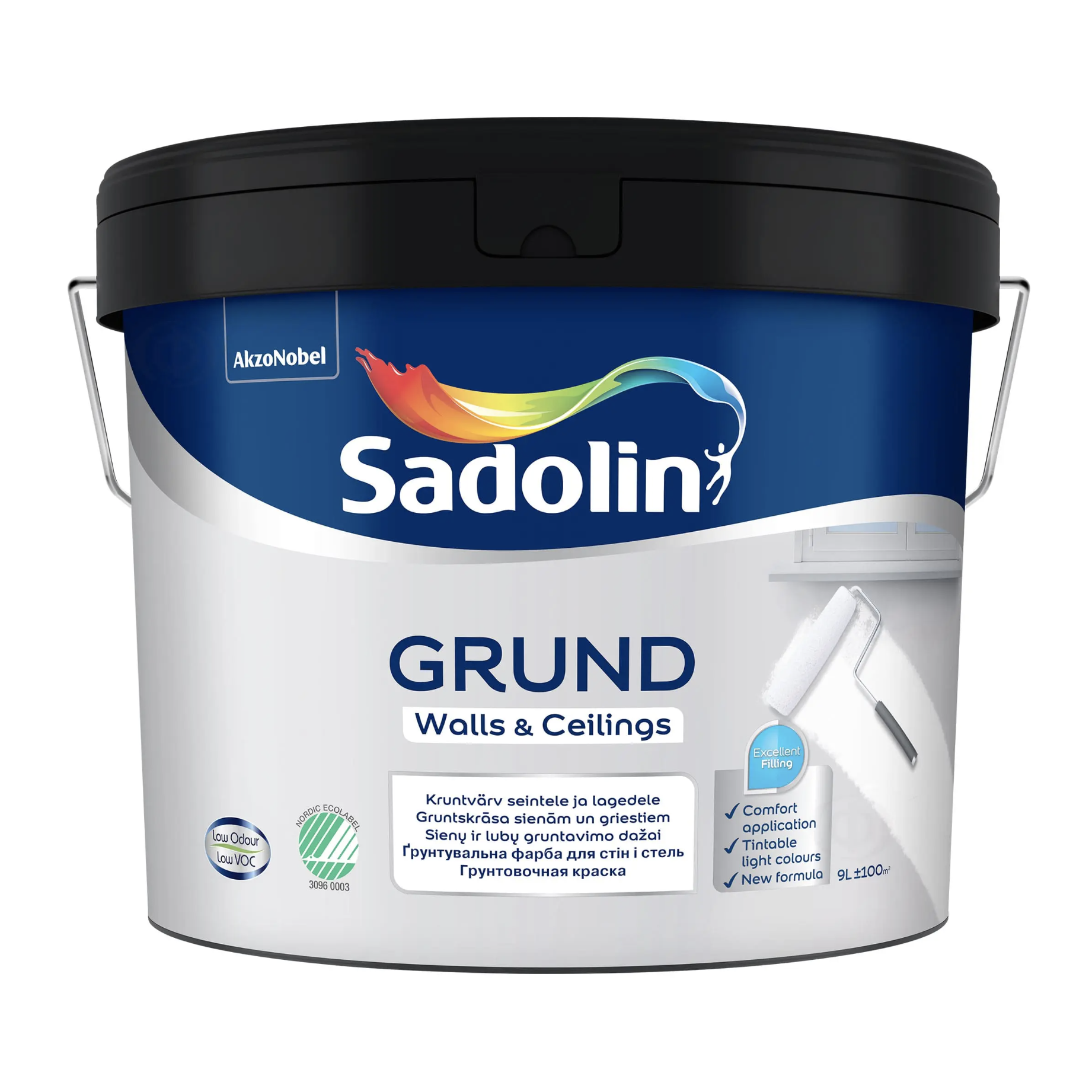 Грунтовочная краска на водной основе Sadolin Grund для стен и потолка, белая Грунтовочная краска на водной основе Sadolin Grund для стен и потолка, белая