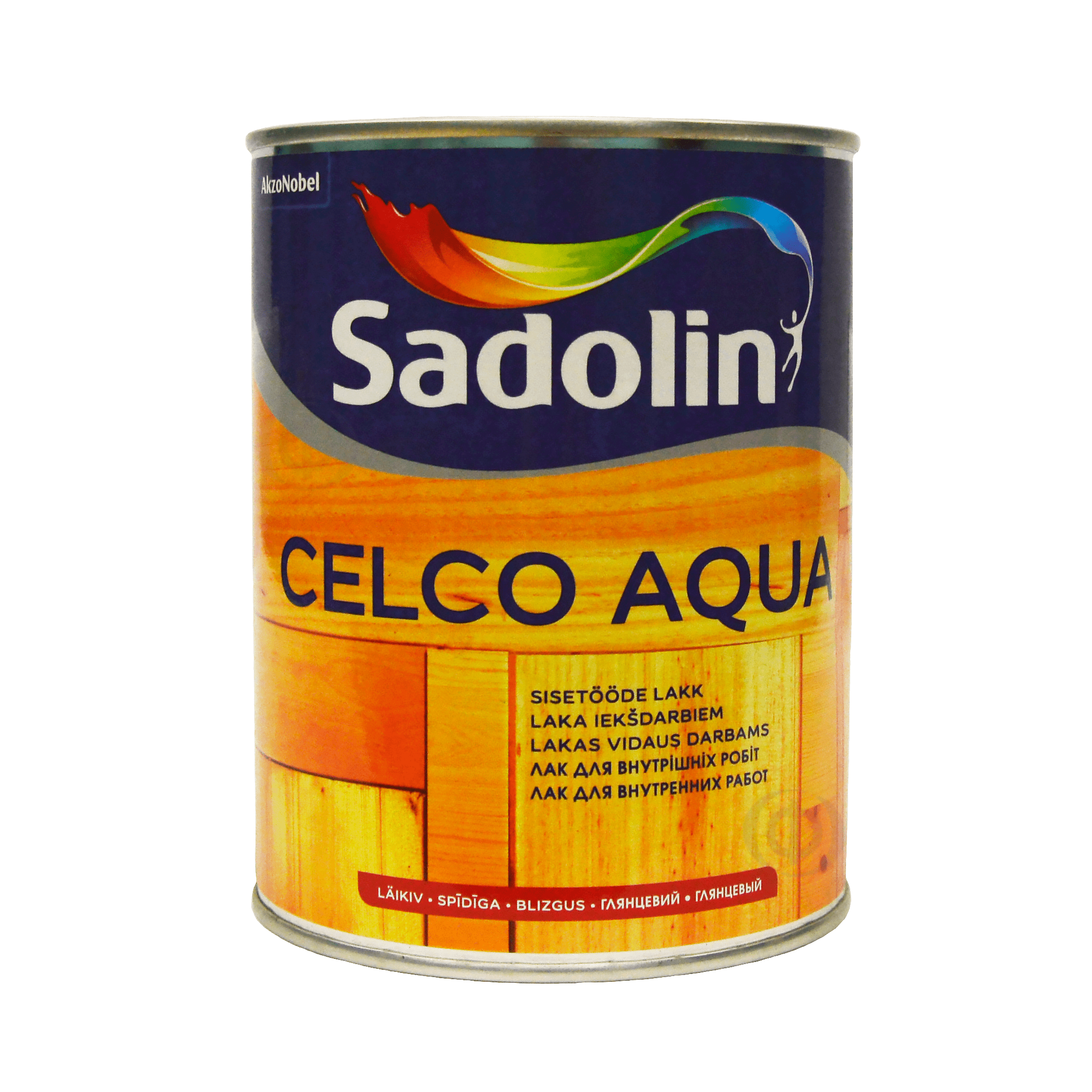 Лак на водной основе Sadolin Celco Aqua для стен и потолка, глянцевый, бесцветный, BC Лак на водной основе Sadolin Celco Aqua для стен и потолка, глянцевый, бесцветный, BC