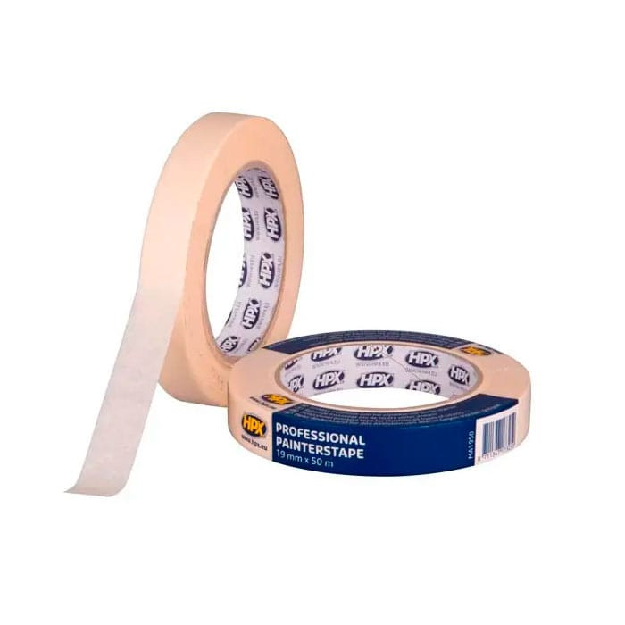Профессиональная малярная лента (скотч) HPX 50м, бело-кремовая.
