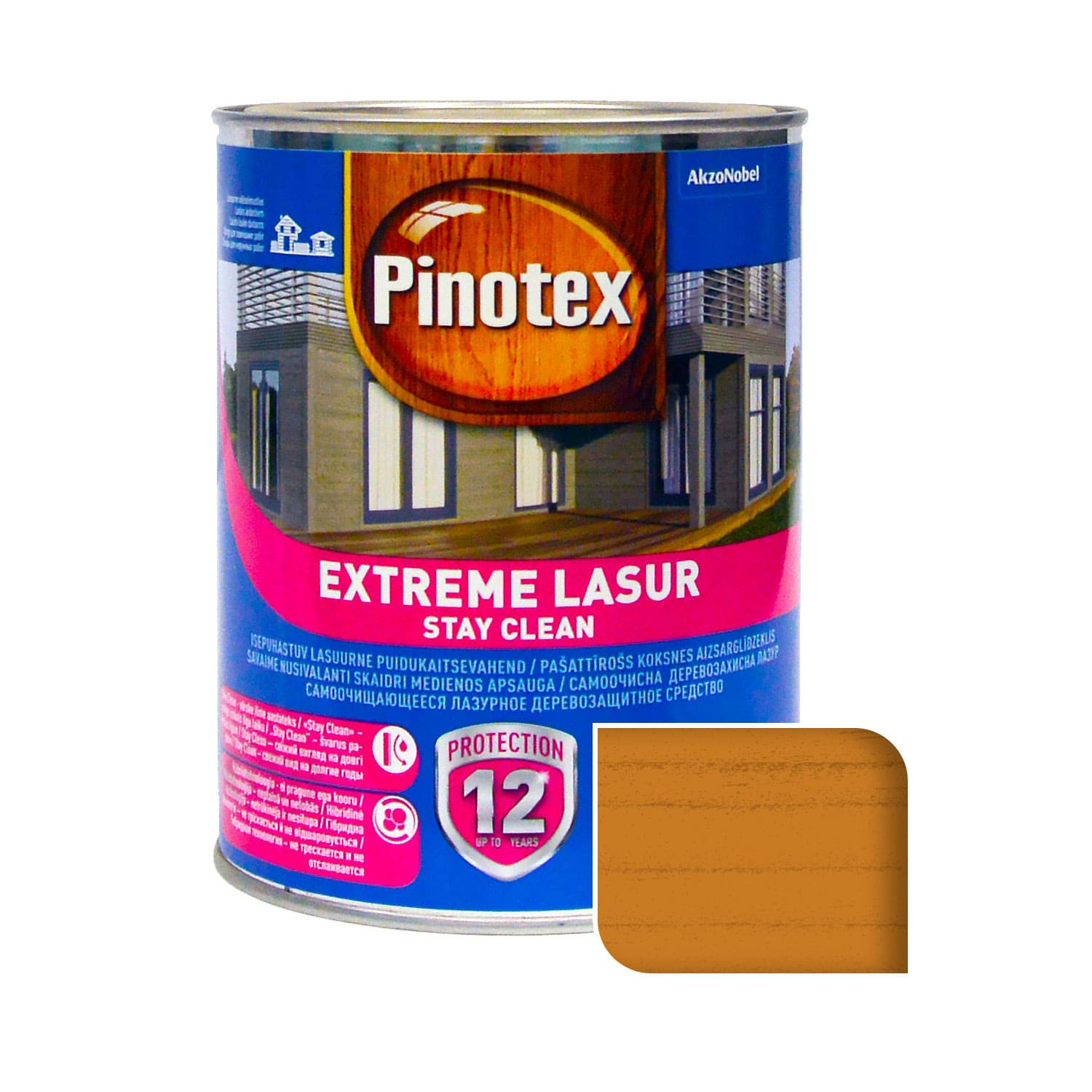 Пропитка лазурная для дерева Pinotex Extreme Lasur самоочищающаяся, калужница