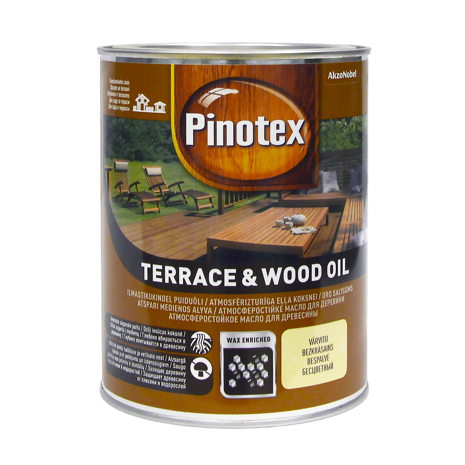 Масло для обработки дерева Pinotex Terrace & Wood Oil атмосферостойкое, бесцветное, BC Масло для обработки дерева Pinotex Terrace & Wood Oil атмосферостойкое, бесцветное, BC