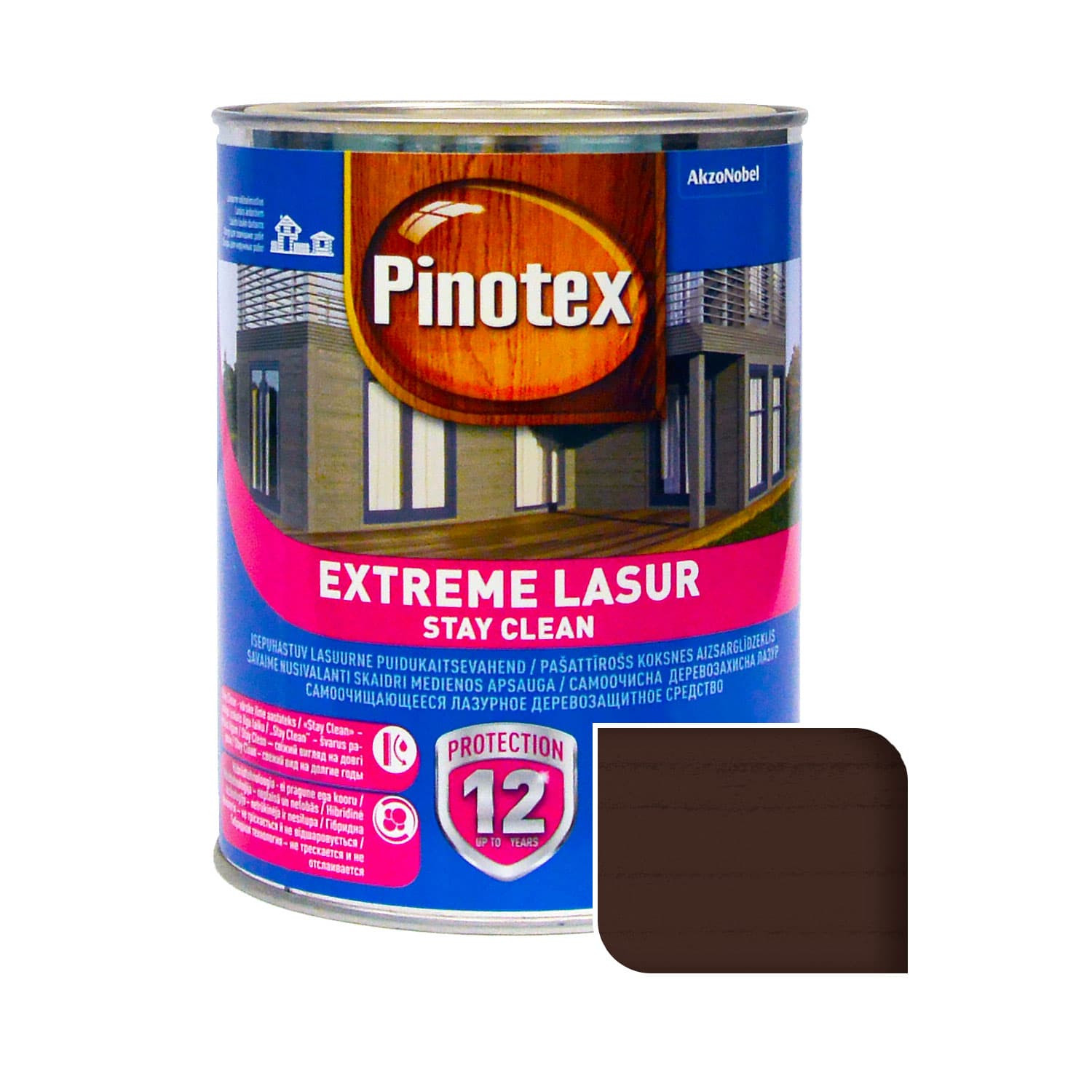Пропитка лазурная для дерева Pinotex Extreme Lasur самоочищающаяся, палисандр
