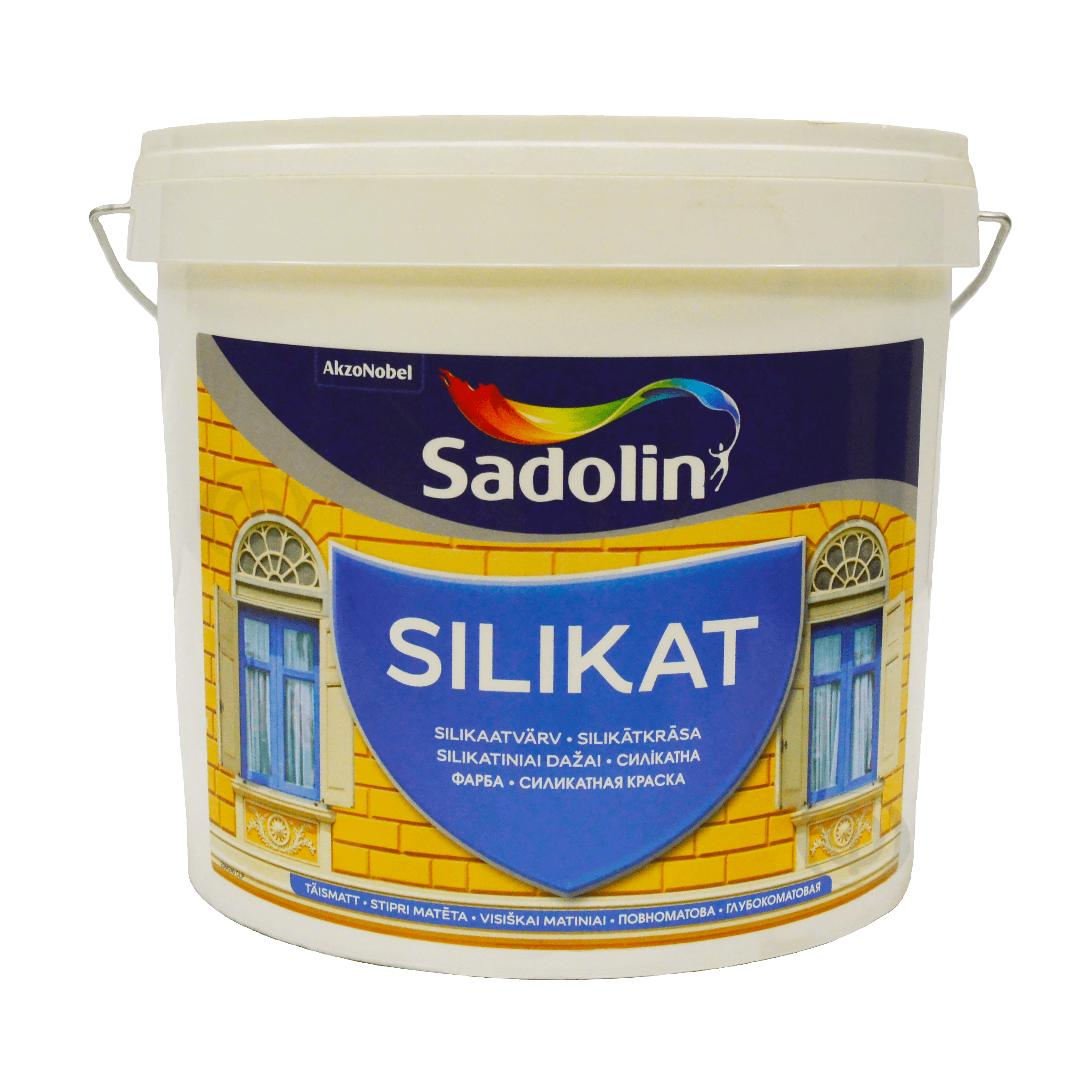 Фасадная силикатная краска Sadolin Silikat для кирпича и бетона, белая, BW, 5 л