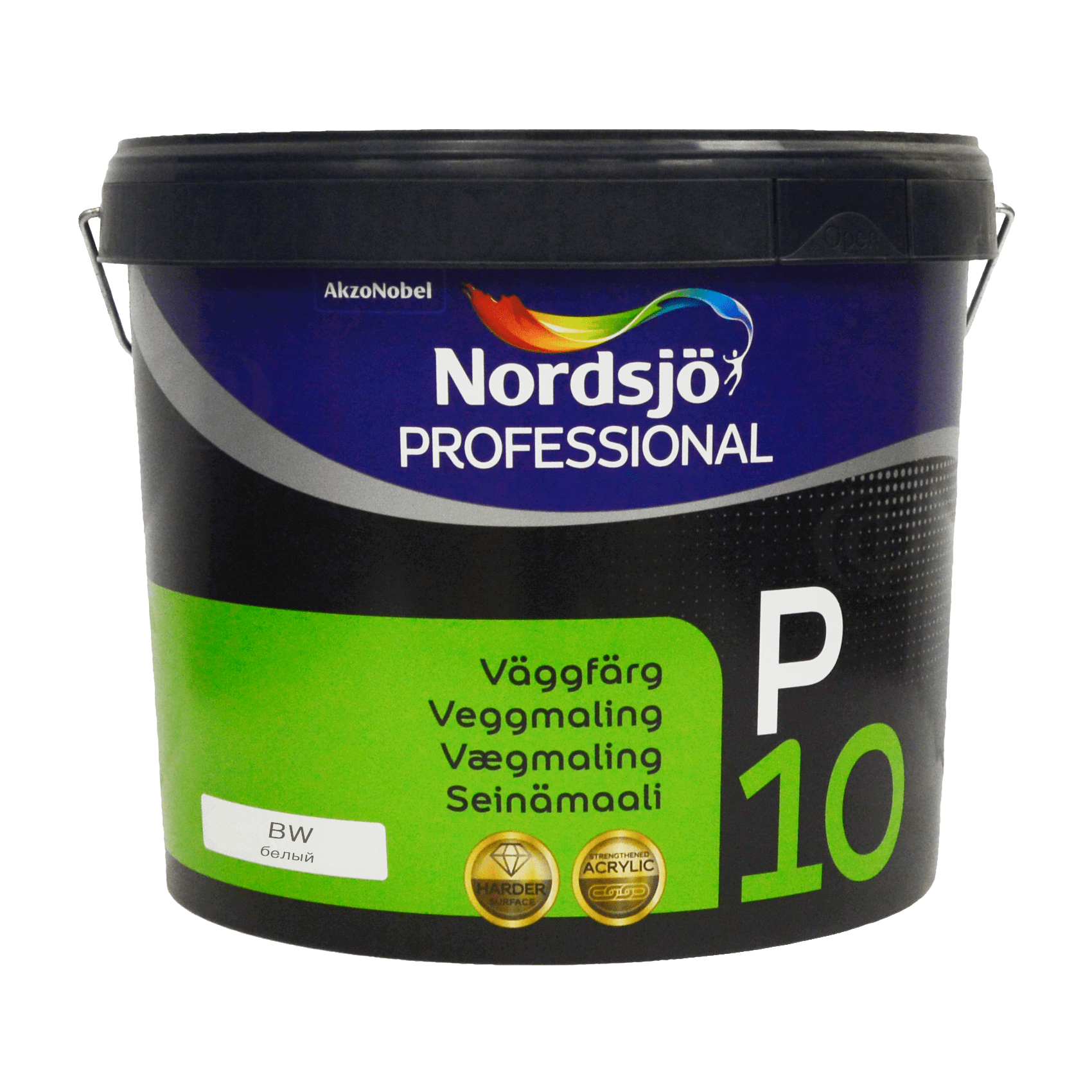 Акриловая краска Sadolin Professional P10 для стен и потолка, белая, BW