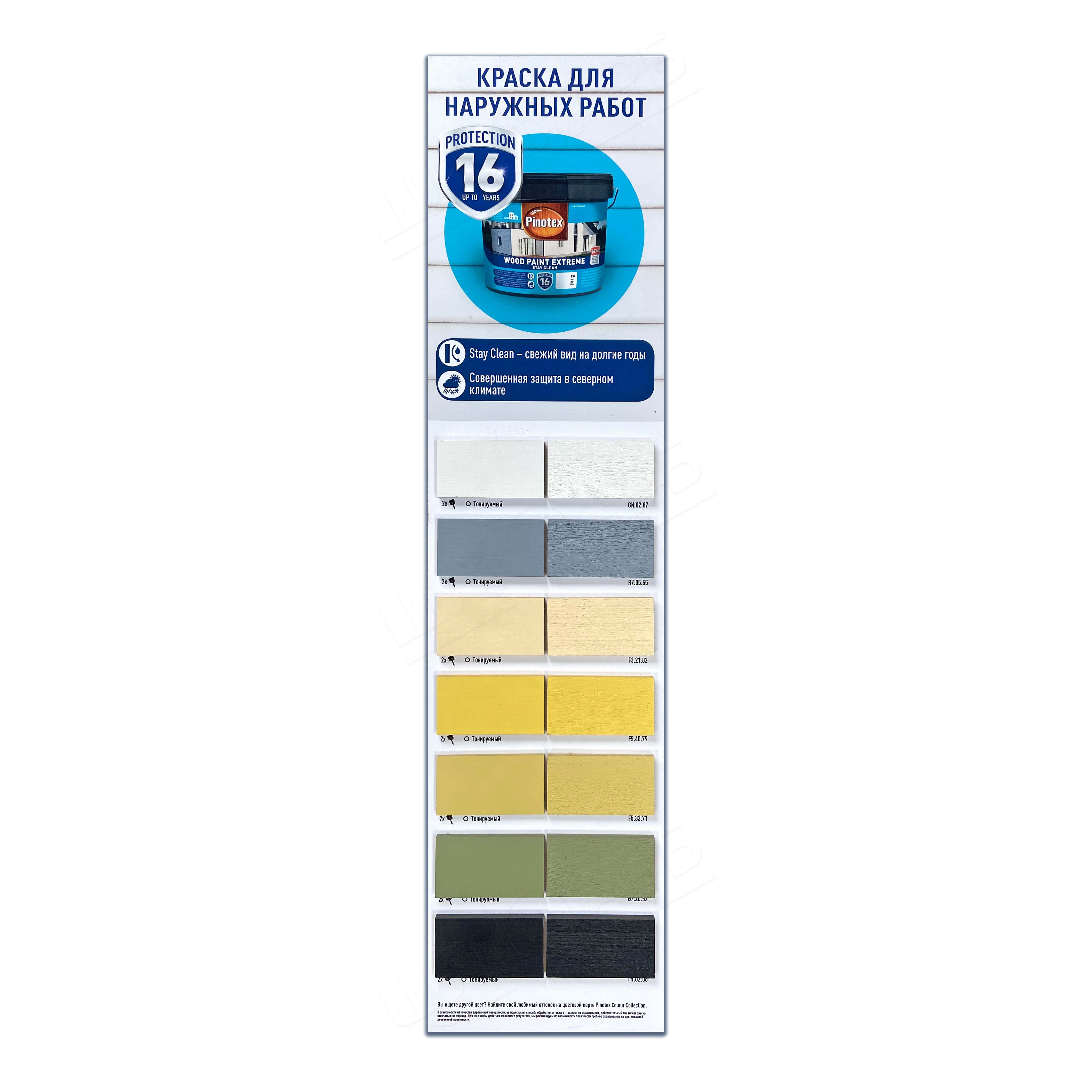 Краска для дерева Pinotex Wood Paint Extreme самоочищающаяся, бесцветная, BC