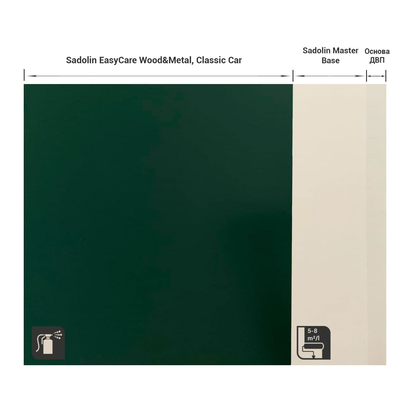 Алкидная краска Sadolin EasyCare Wood&Metal для дерева и металла, полуматовая, белая, BW