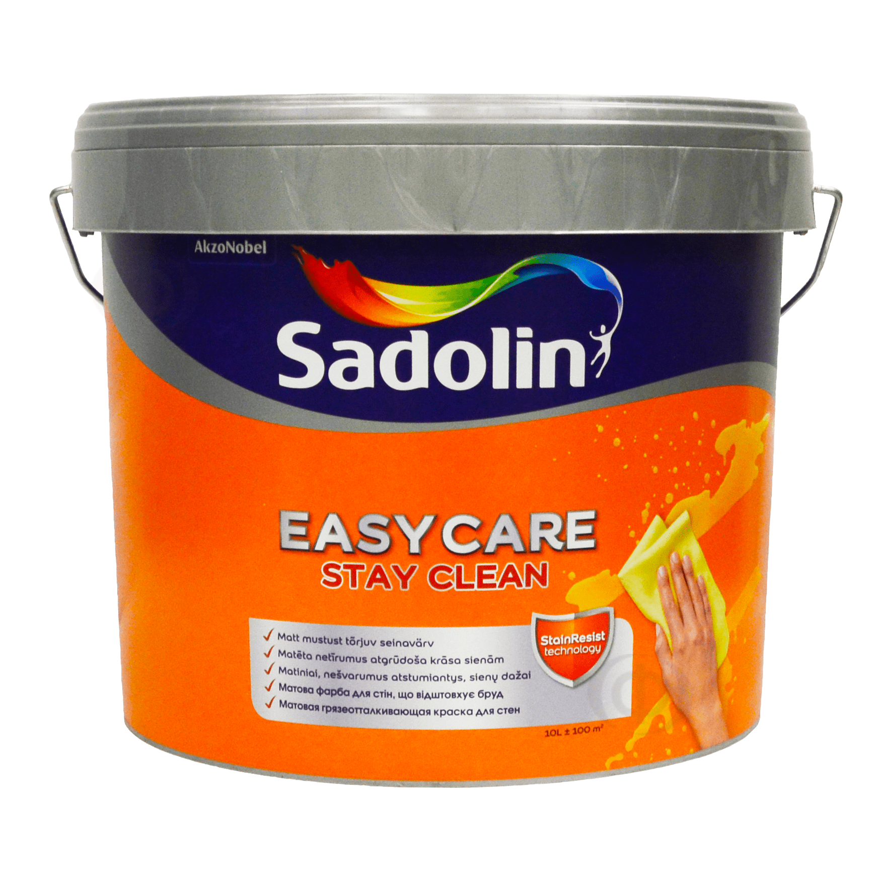 Акриловая краска Sadolin EasyCare для стен и потолка грязеотталкивающая, бесцветная, BC