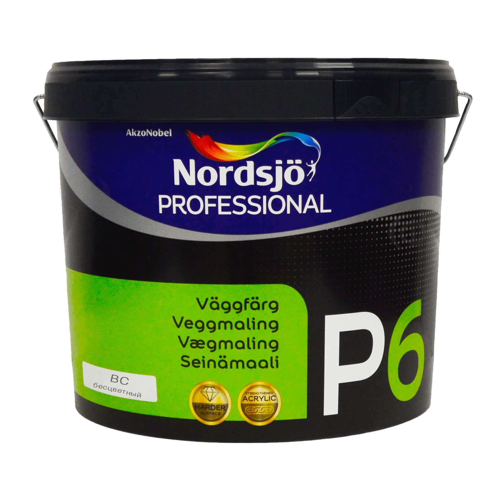 Акриловая краска Sadolin Professional P6 для стен и потолка, бесцветная, BC
