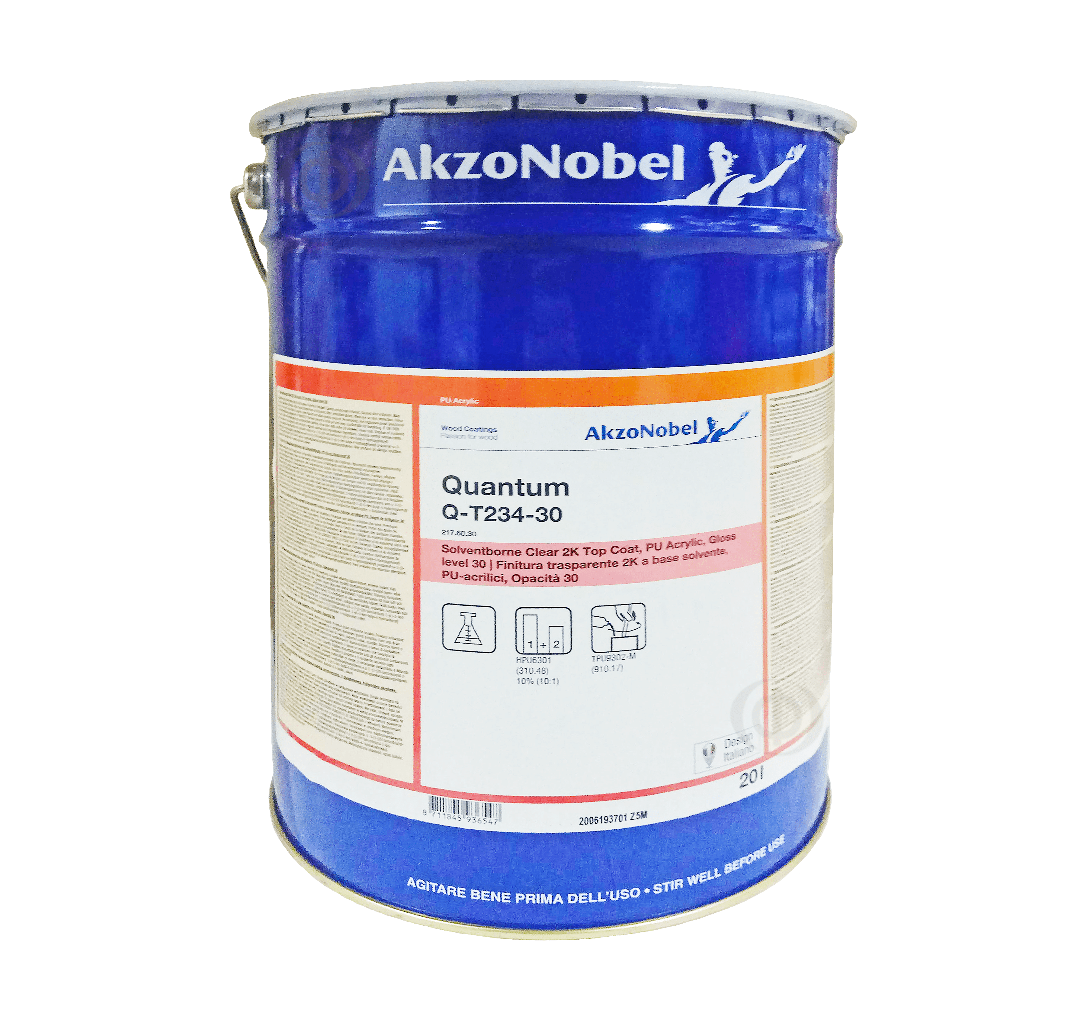 Полиуретан-акриловый двухкомпонентный лак AkzoNobel Quantum Q-T234-30, бесцветный, (2176030)