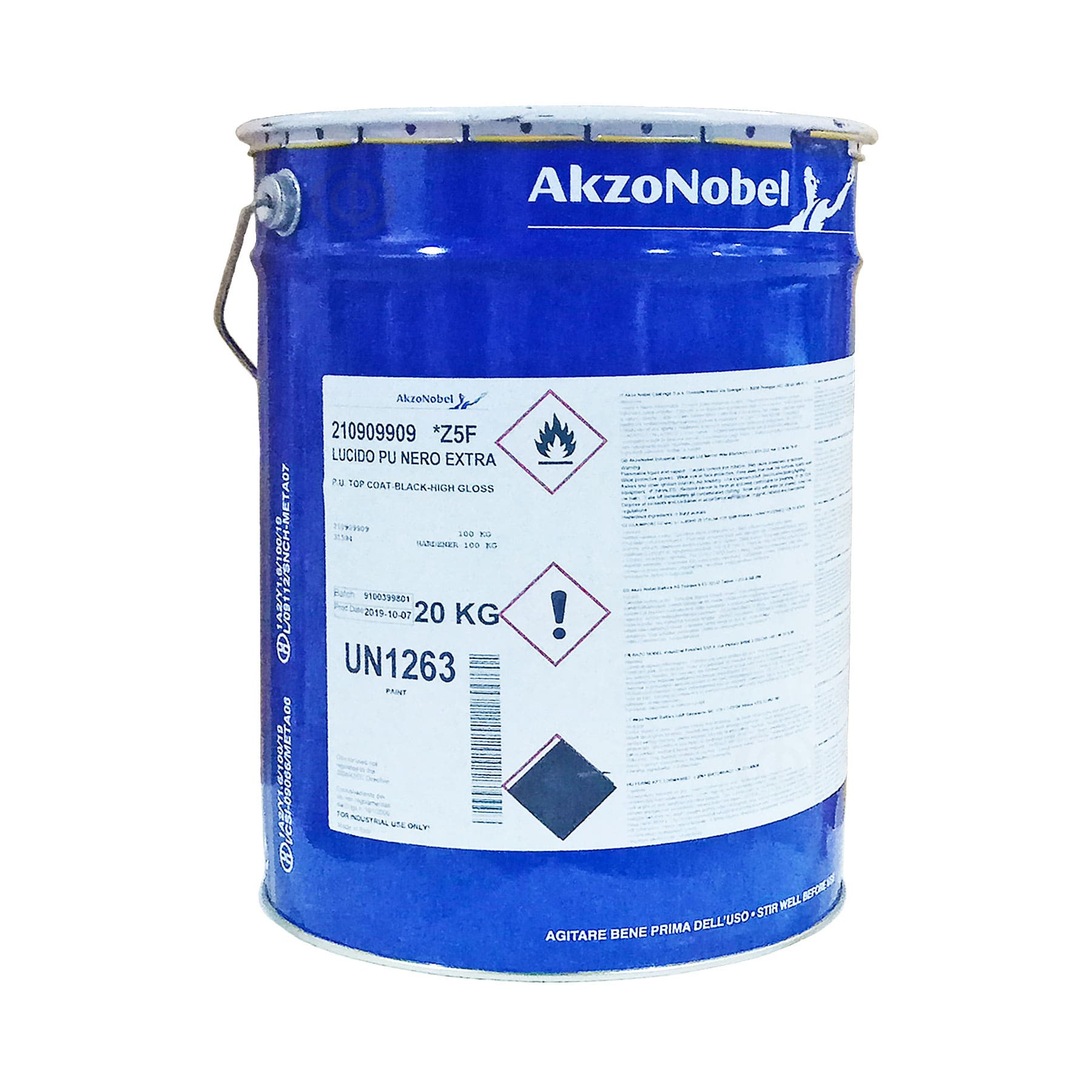 Полиуретановая краска AkzoNobel 210909909, двухкомпонентная, черная, 20 кг