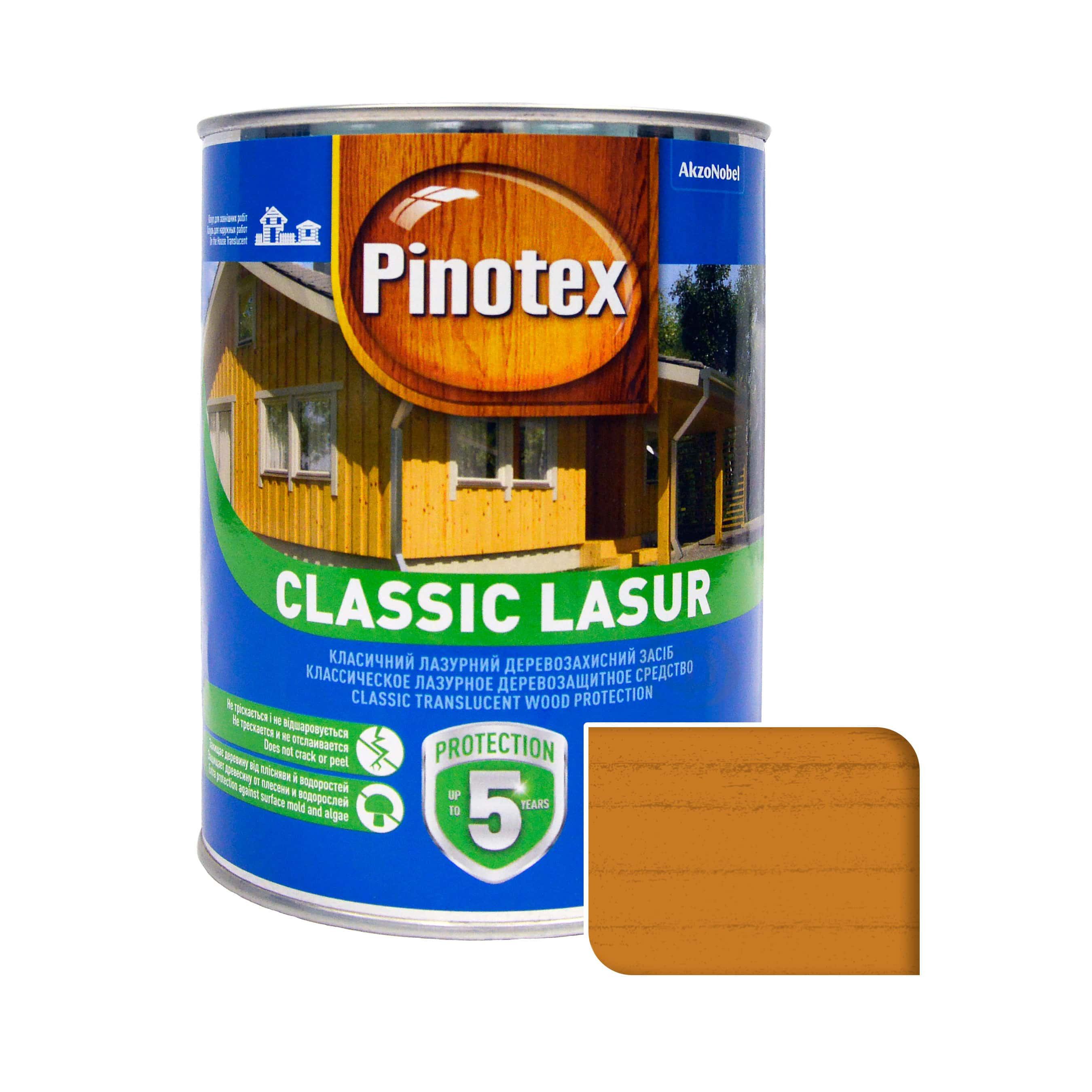 Просочення для дерева Pinotex Classic Lasur з декоративним ефектом, калужниця