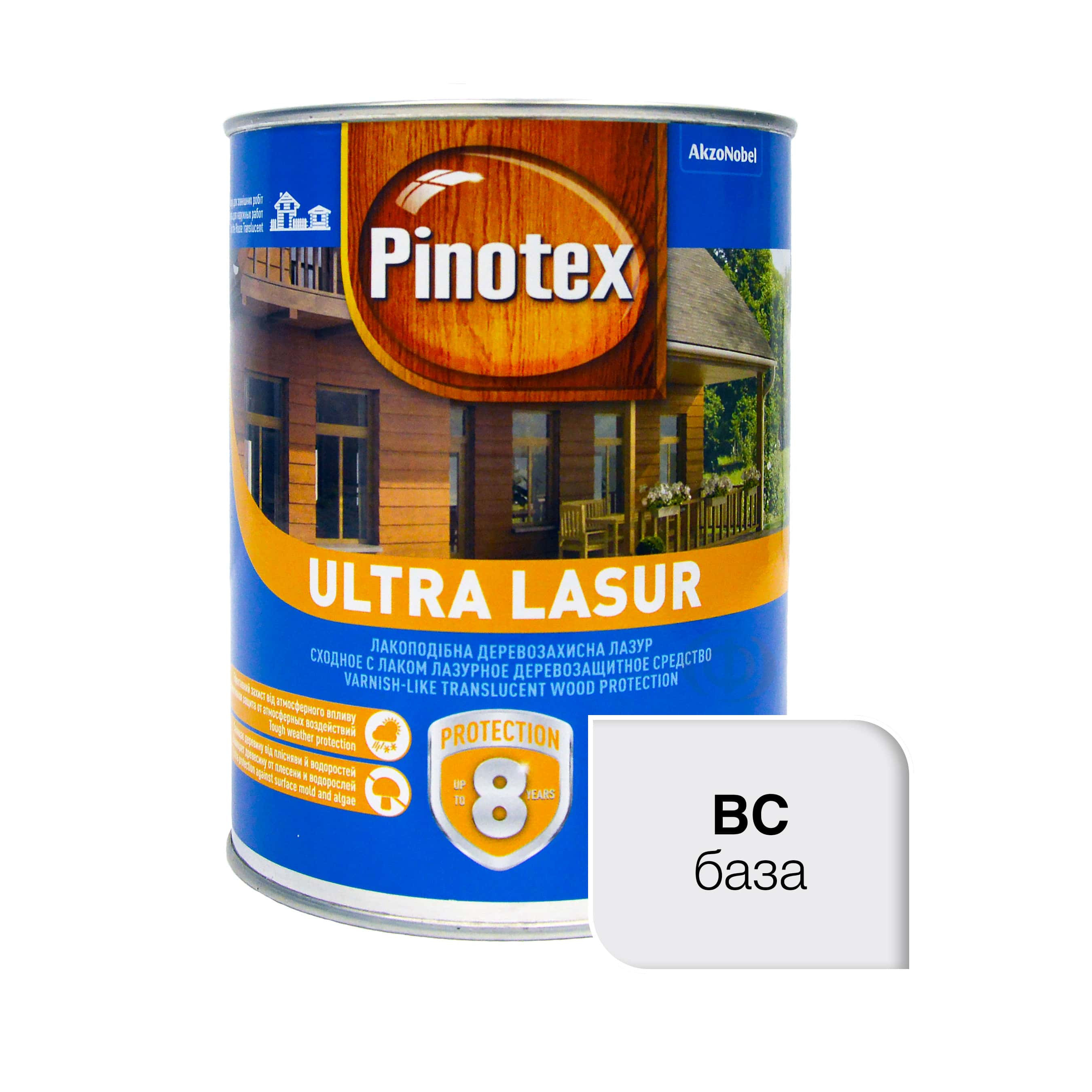 Просочення для дерева Pinotex Ultra Lasur з декоративним ефектом, безбарвне, BC