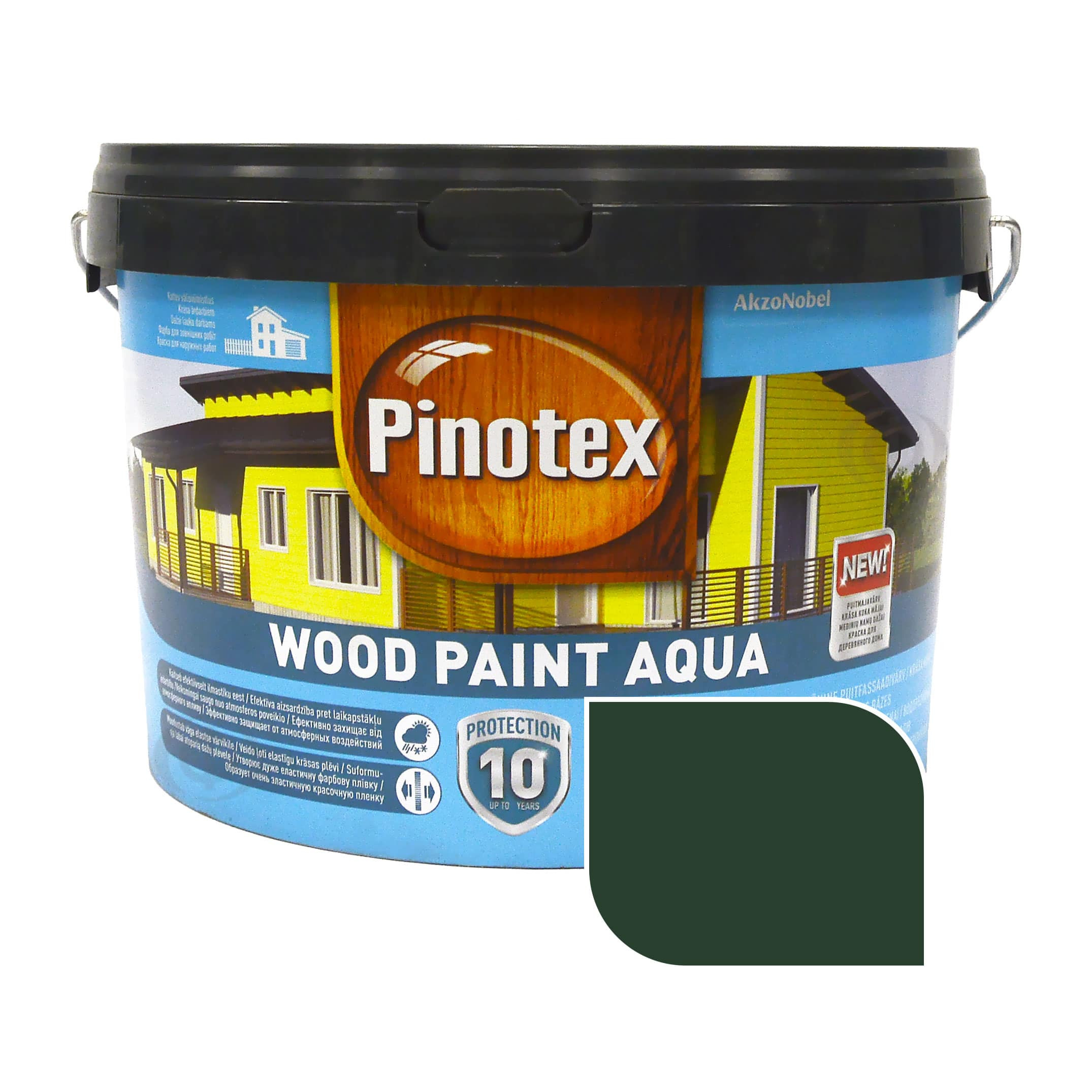 Краска для дерева Pinotex Wood Paint Aqua атмосферостойкая, зеленая