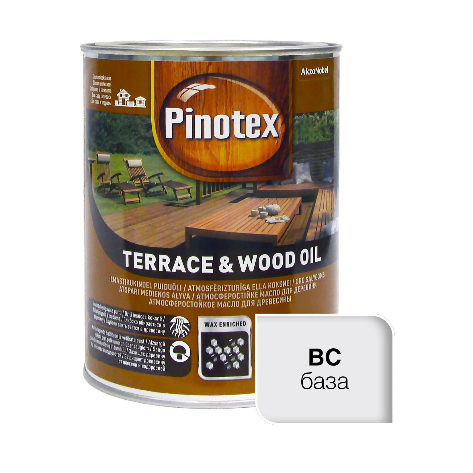 Масло для обработки дерева Pinotex Terrace & Wood Oil атмосферостойкое, бесцветное, BC Масло для обработки дерева Pinotex Terrace & Wood Oil атмосферостойкое, бесцветное, BC