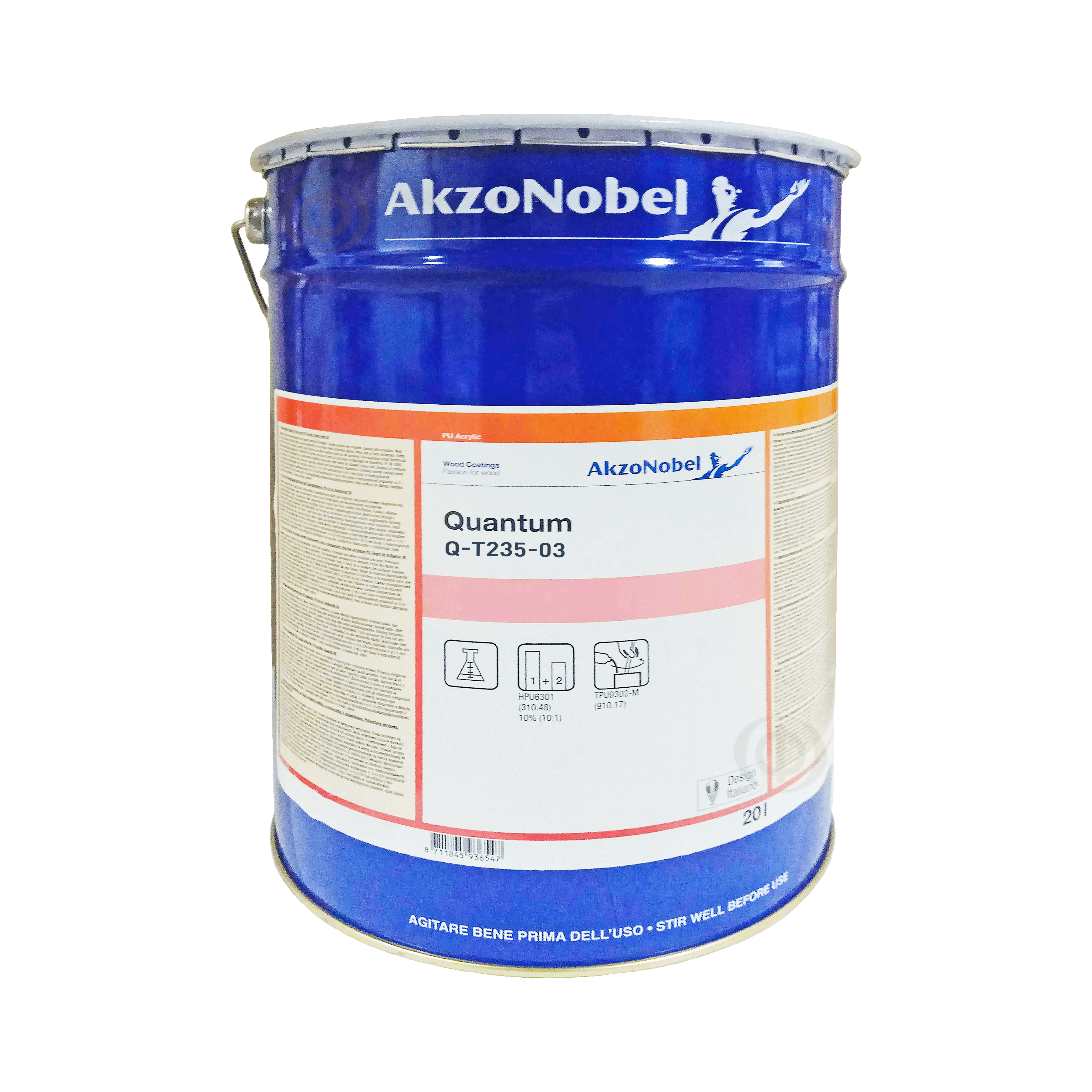 Полиуретан-акриловый двухкомпонентный лак AkzoNobel Quantum Q-T235-03, бесцветный