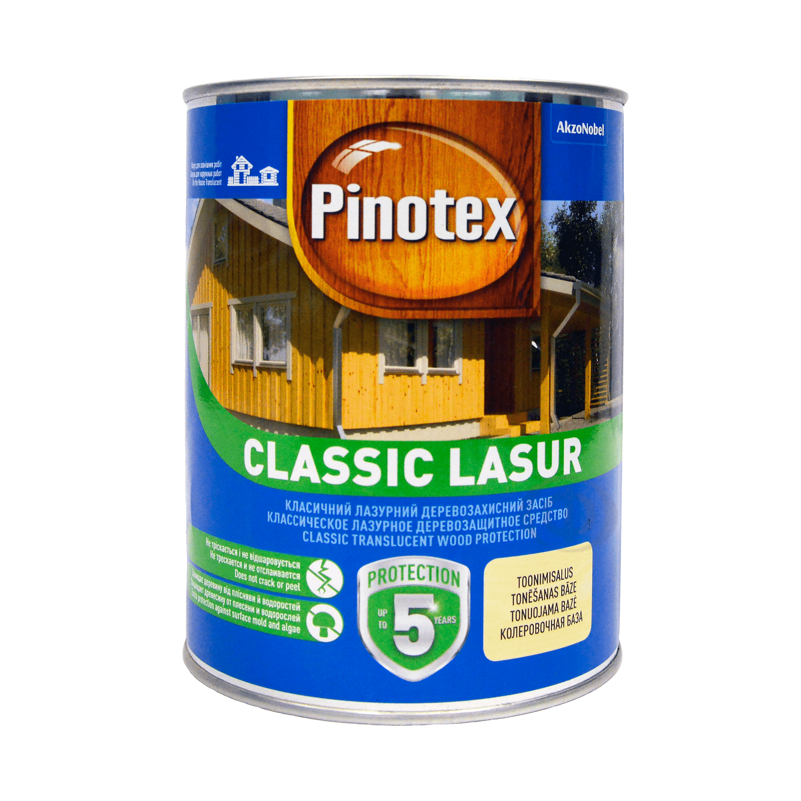 Пропитка лазурная для дерева Pinotex Classic Lasur с декоративным эффектом, бесцветная, BC
