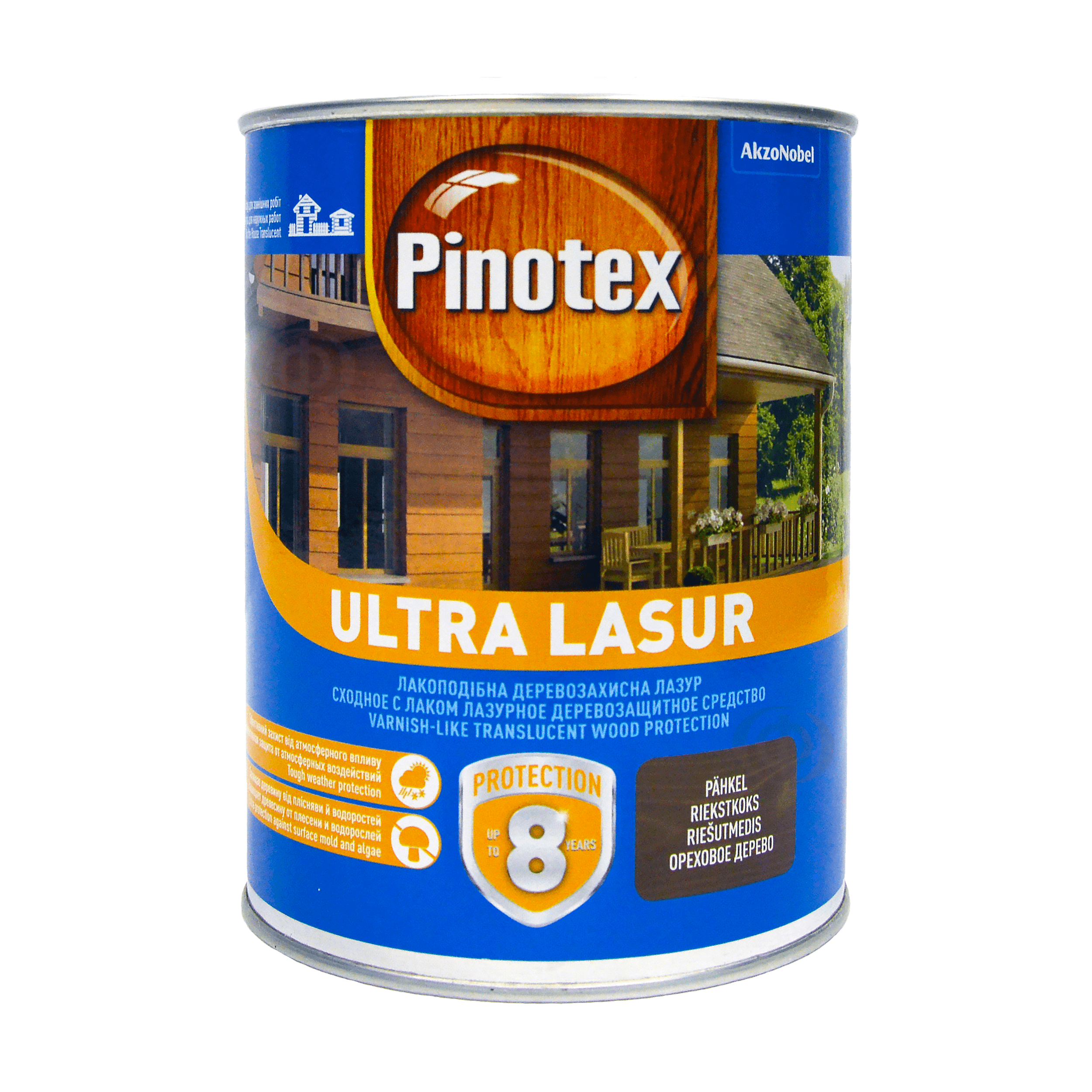 Пропитка лазурная для дерева Pinotex Ultra Lasur с декоративным эффектом, орех