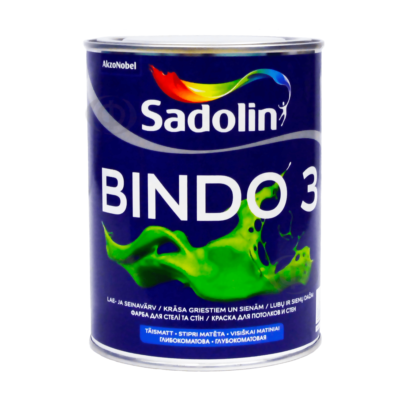 Латексная краска Sadolin Bindo 3 для стен и потолка, белая, BW