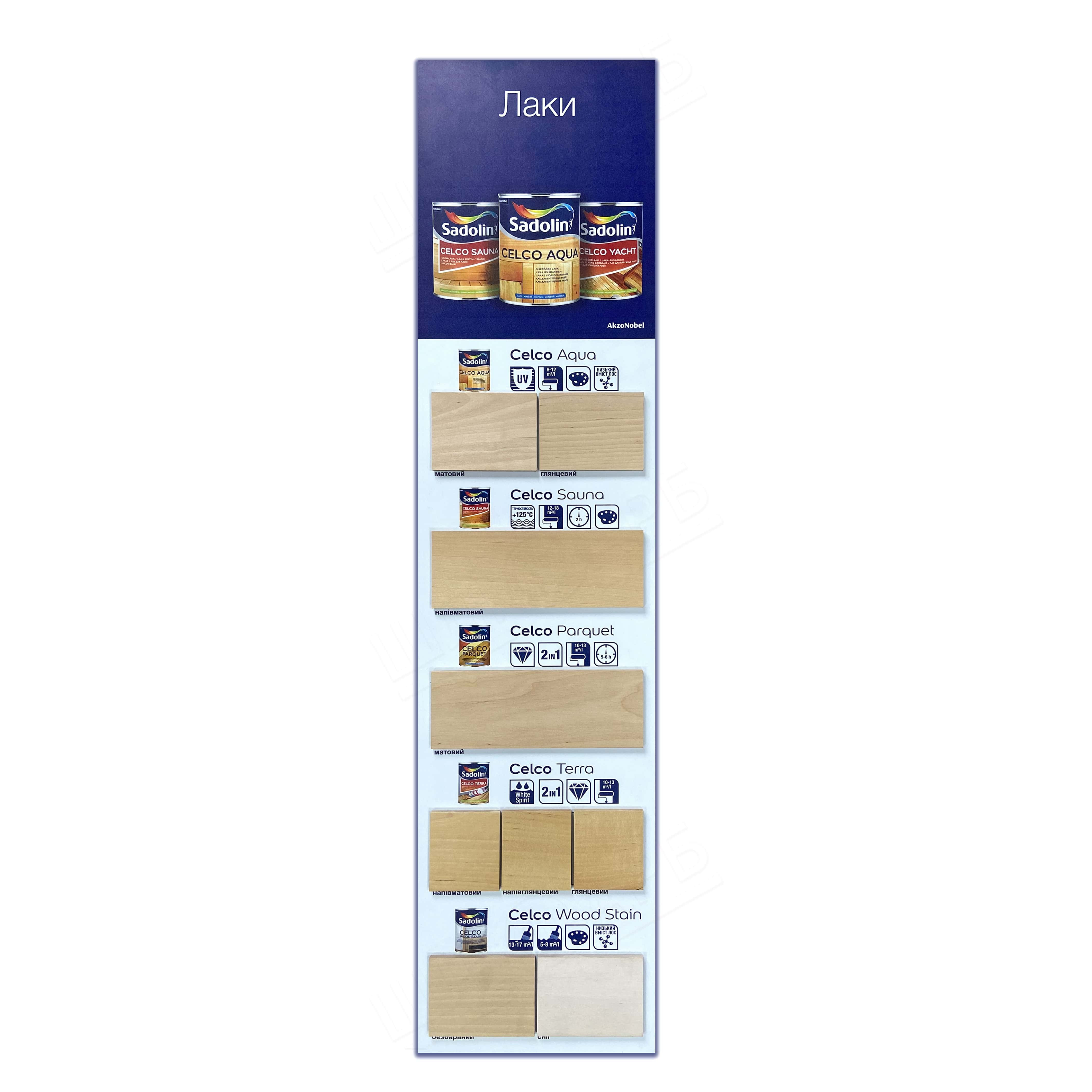 Лак для пола Sadolin Celco Parquet паркетный, матовый, бесцветный