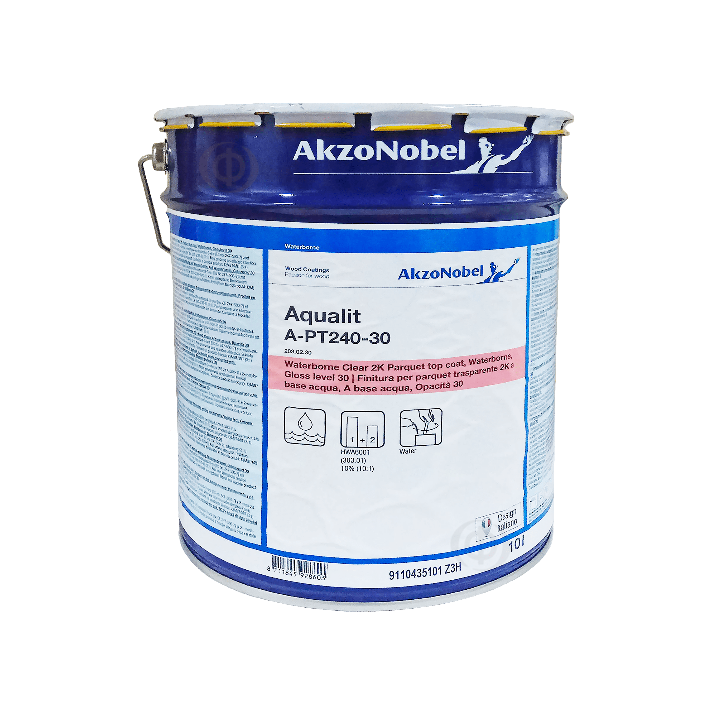 Лак паркетный двухкомпонентный на водной основе AkzoNobel Aqualit A-PT240 Parquet top coat, бесцветный, (A-PT240-30*Z3H)