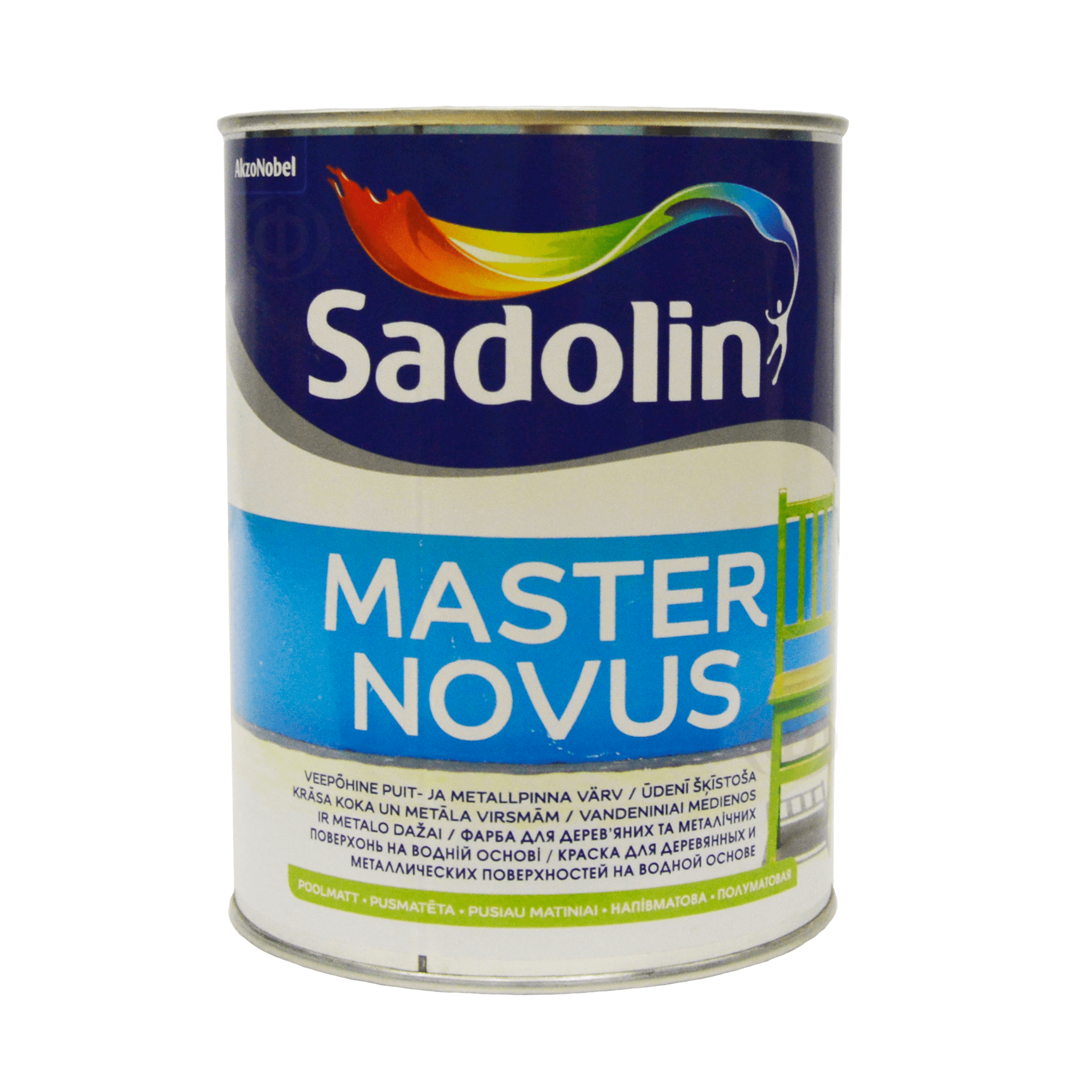 Алкидная краска Sadolin Master Novus для дерева и металла, глянцевая, белая, BW Алкидная краска Sadolin Master Novus для дерева и металла, глянцевая, белая, BW