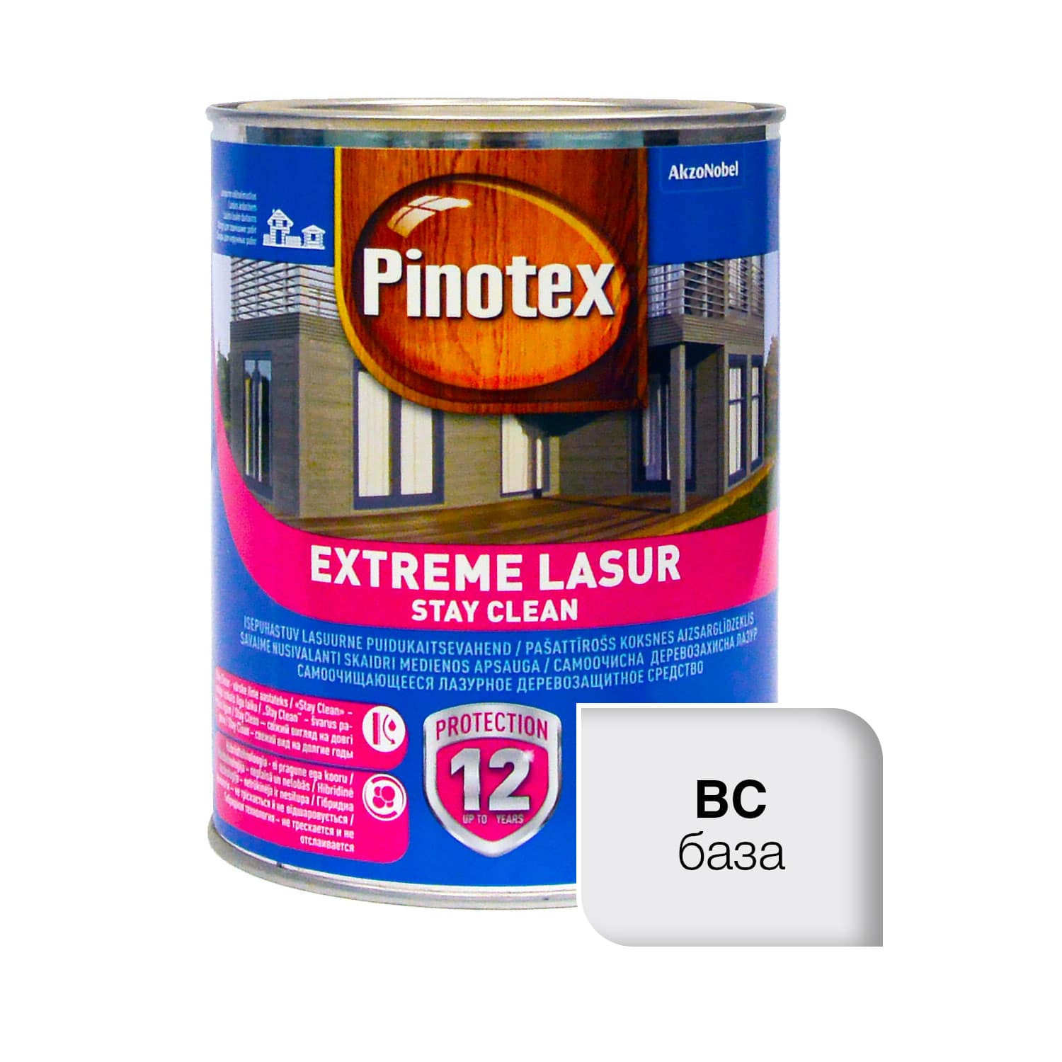 Пропитка лазурная для дерева Pinotex Extreme Lasur самоочищающаяся, бесцветная, BC