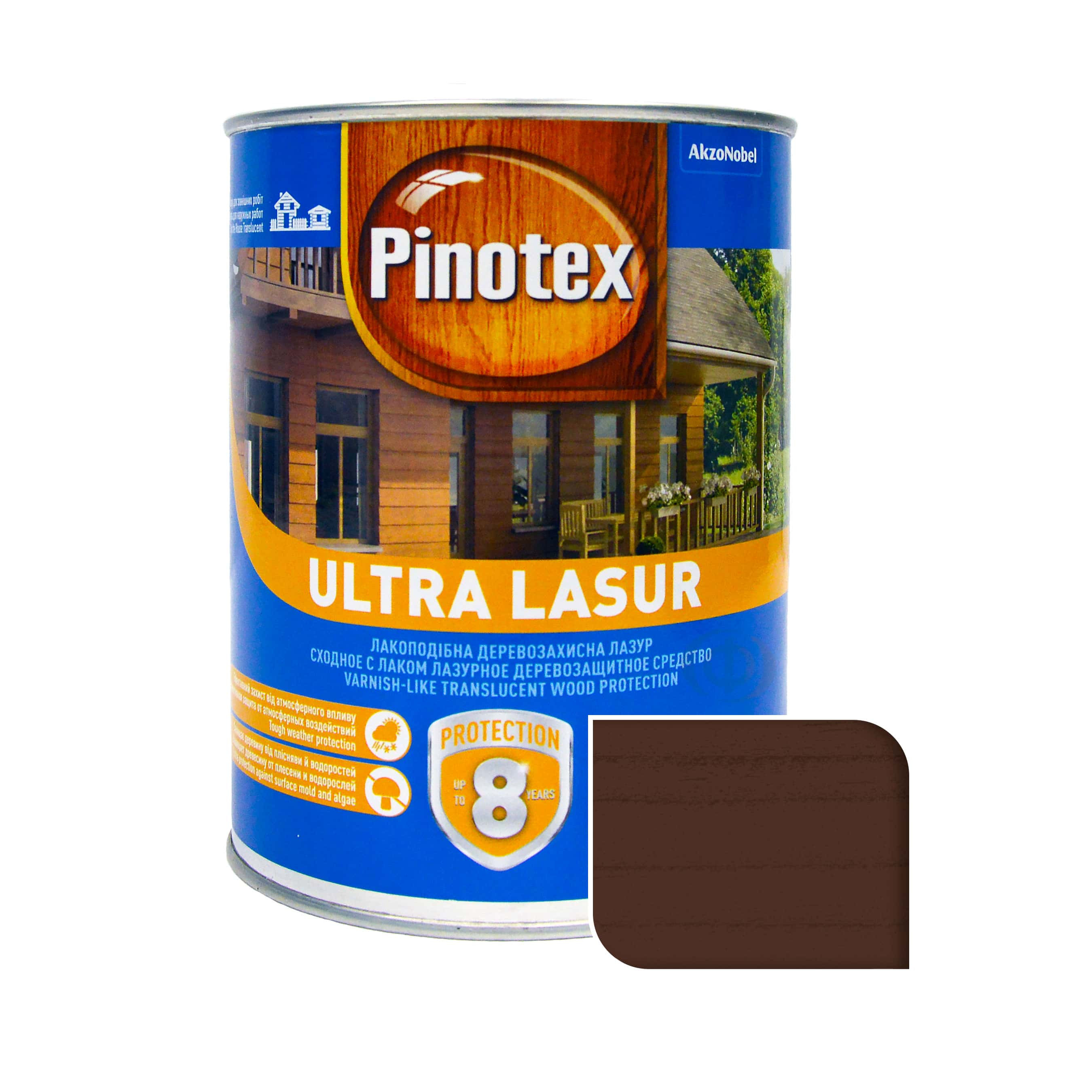 Просочення для дерева Pinotex Ultra Lasur з декоративним ефектом, горіх