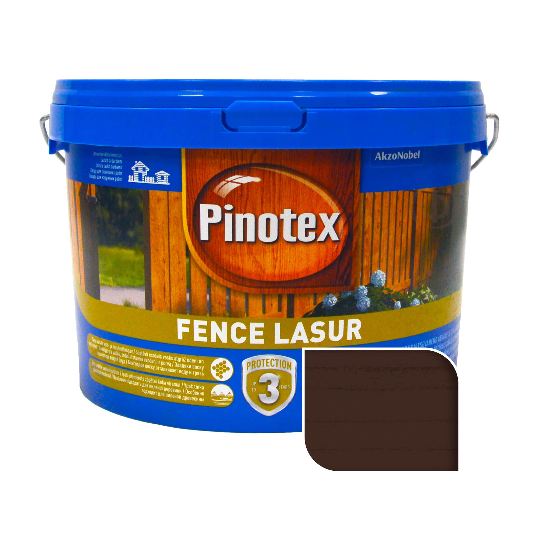 Пропитка лазурная для дерева Pinotex Fence Lasur с декоративым эффектом, палисандр