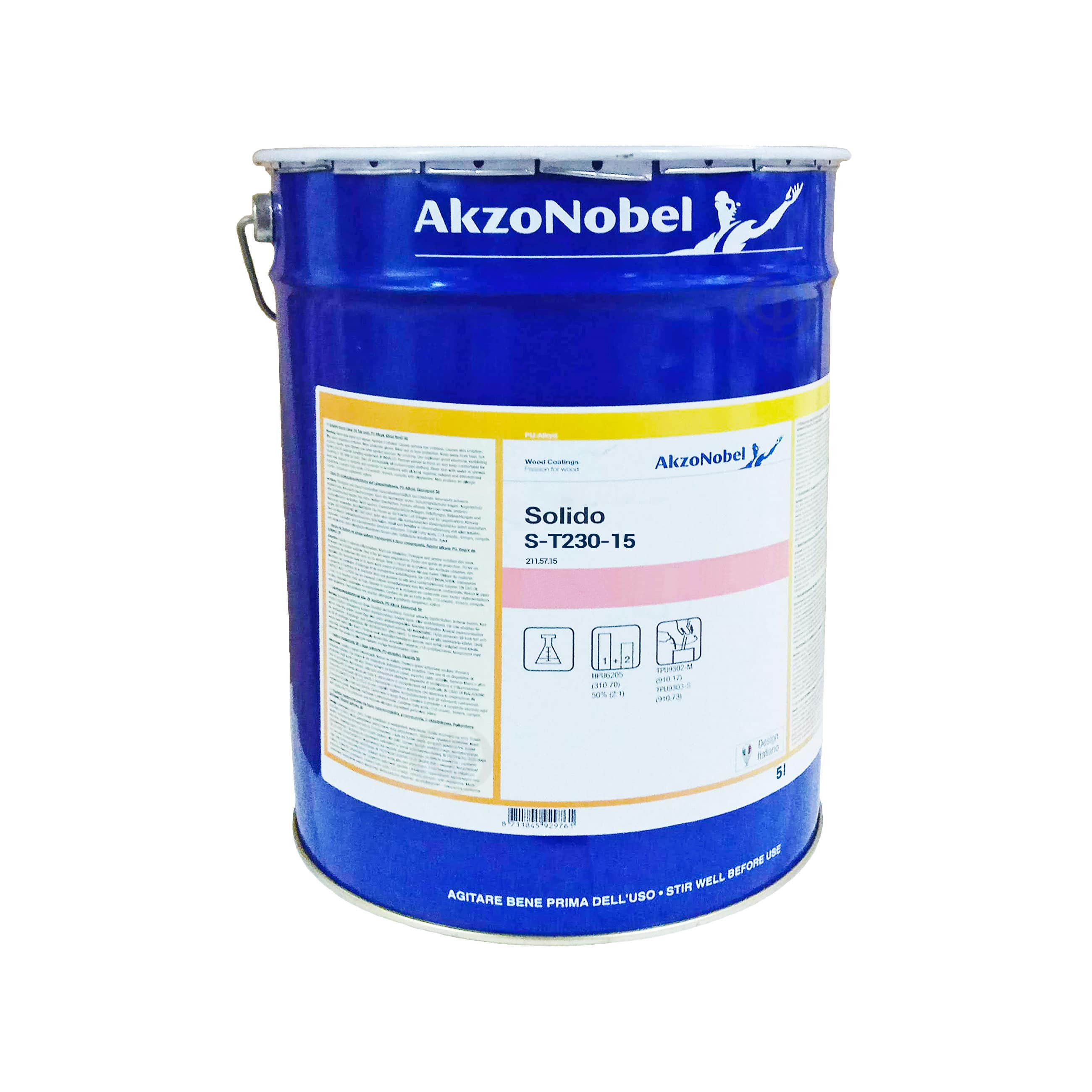 Лак полиуретановый паркетный двухкомпонентный AkzoNobel Solido S-T230-15, бесцветный, (2115715)