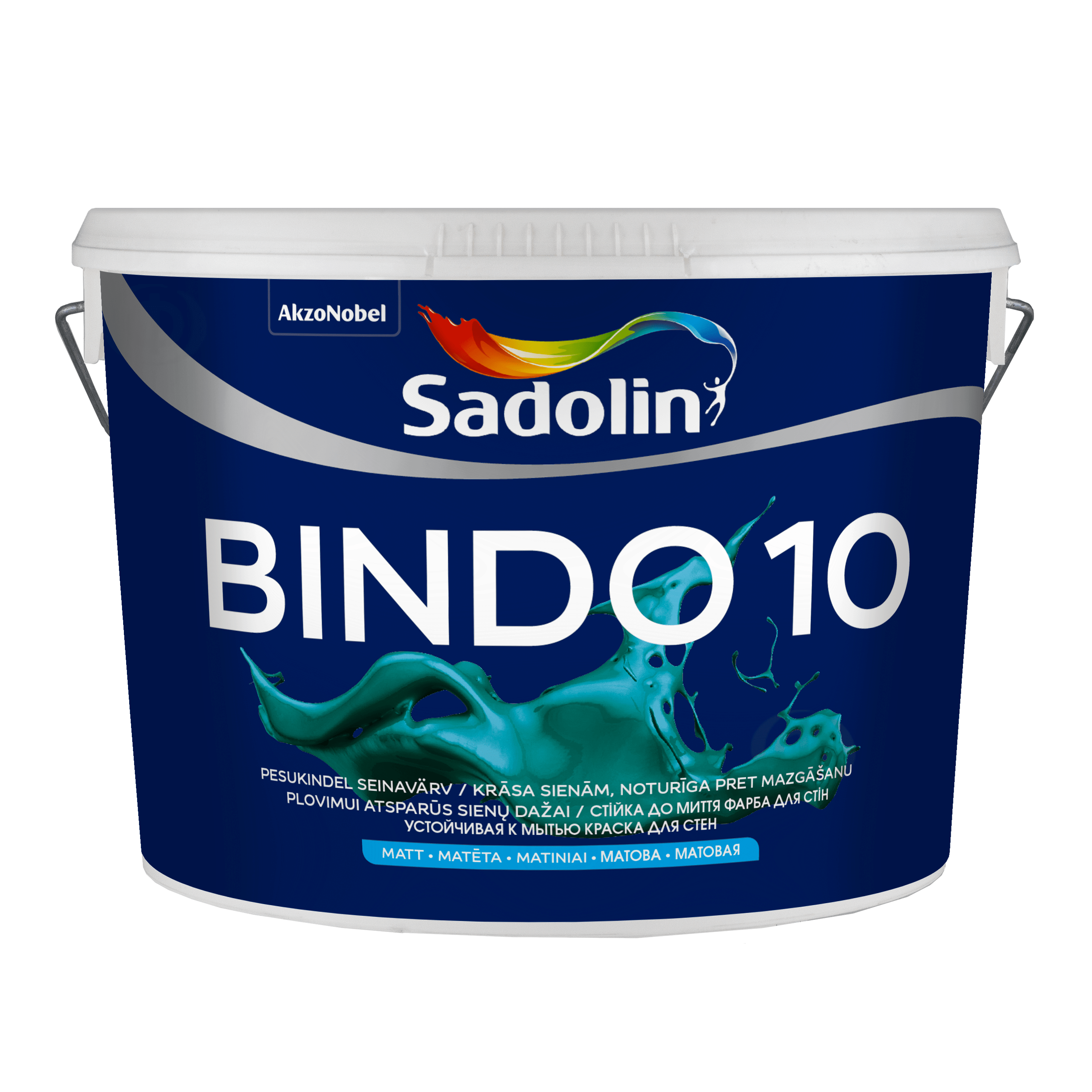 Акриловая краска Sadolin Bindo 10 для стен, бесцветная, BC