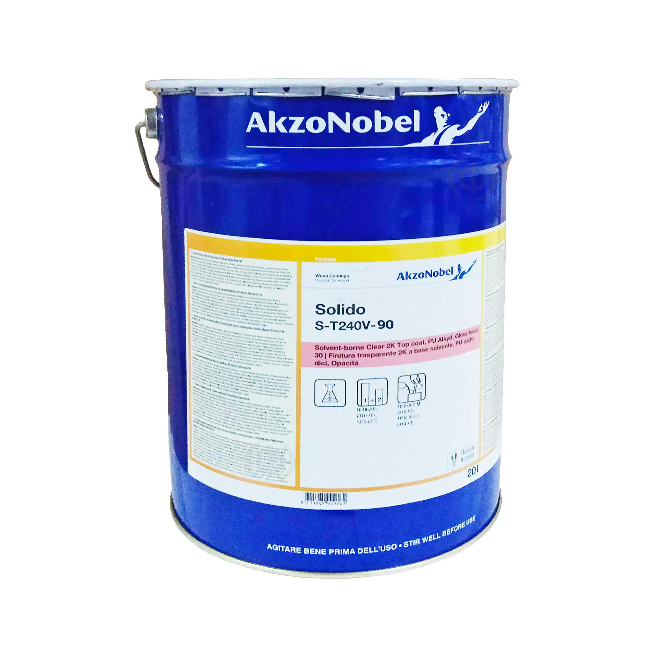 Лак полиуретановый AkzoNobel Solido S-T240V-90 двухкомпонентный, бесцветный
