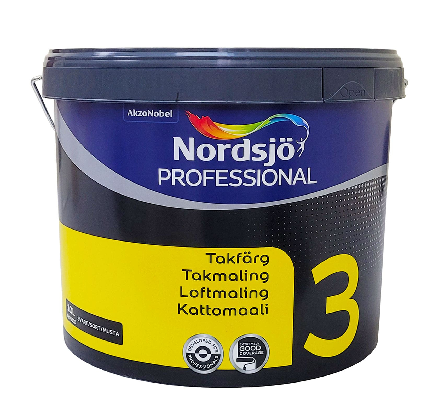 Латексная краска Sadolin Professional 3 Svart для стен и потолка, черная