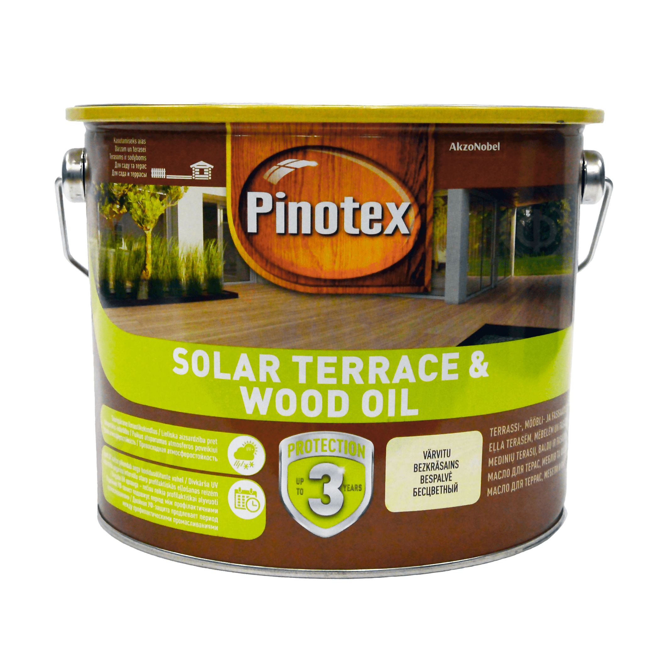 Масло для обработки дерева Pinotex Solar Terrace & Wood Oil с УФ-фильтром бесцветное, BC